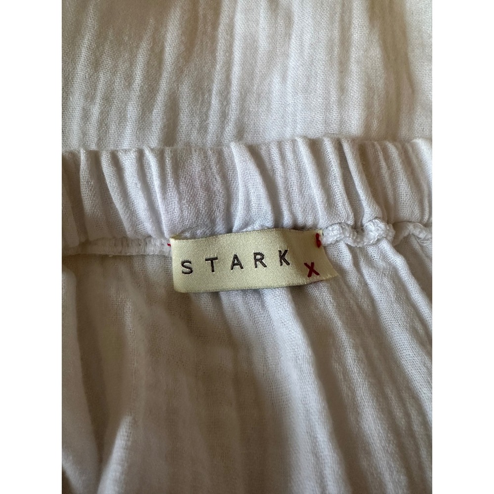 Stark X White Cotton Gauze High Low Ruffle Skirt | Size Small - Picture 5 of 8